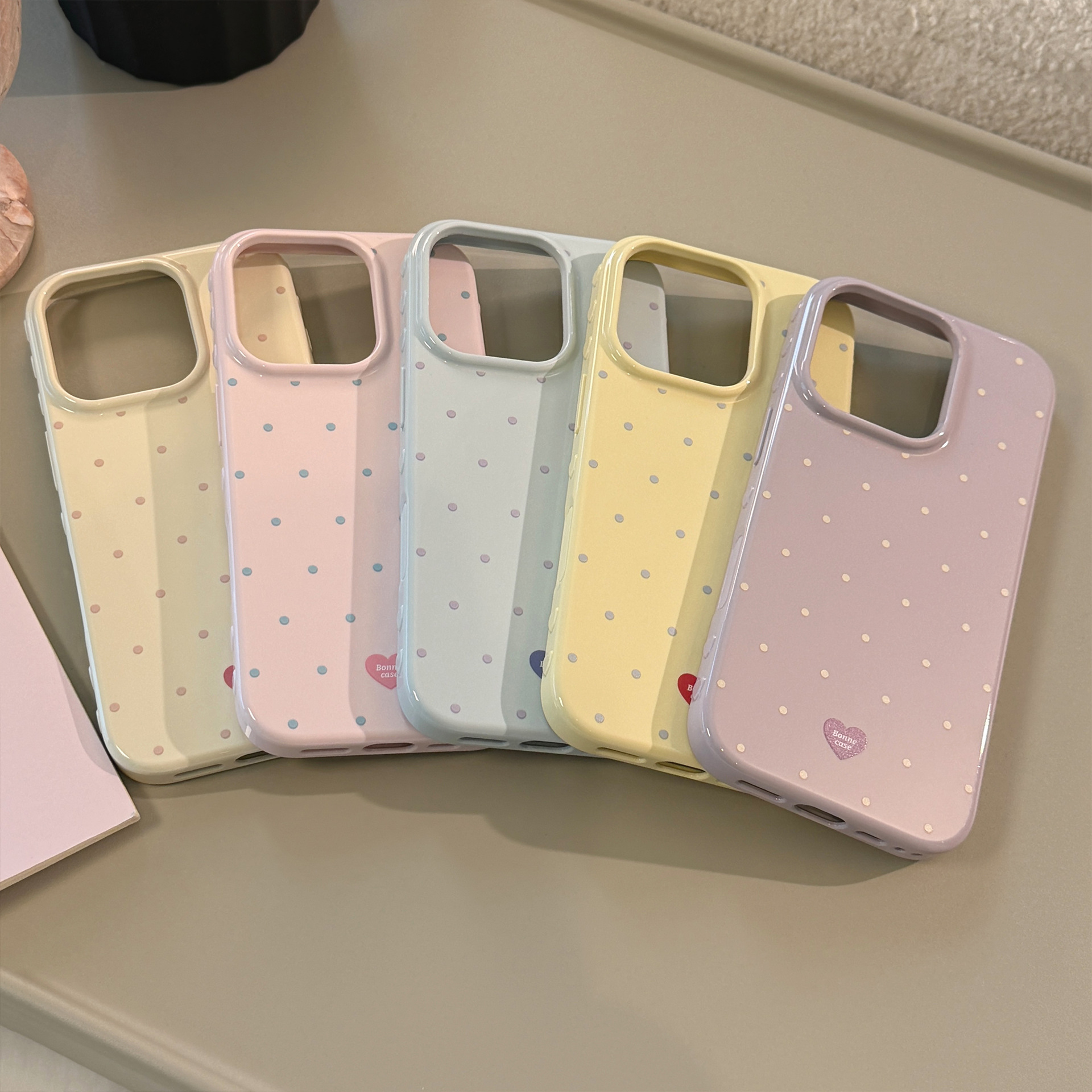 Phone Cases Korean - Korean Full Screen Candy Colors Polka