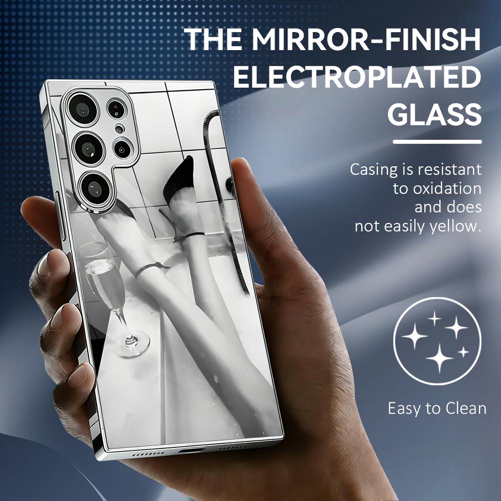 Phone Cases Metal - Black White Woman Bathroom Phone Case