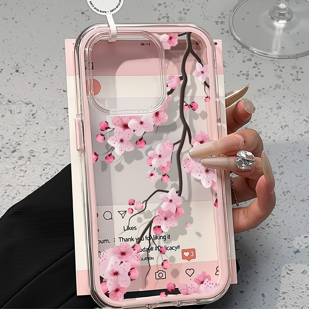 Phone Cases Iphone 16 Pro Max - 2in1 Pink Flower Case For iPhone