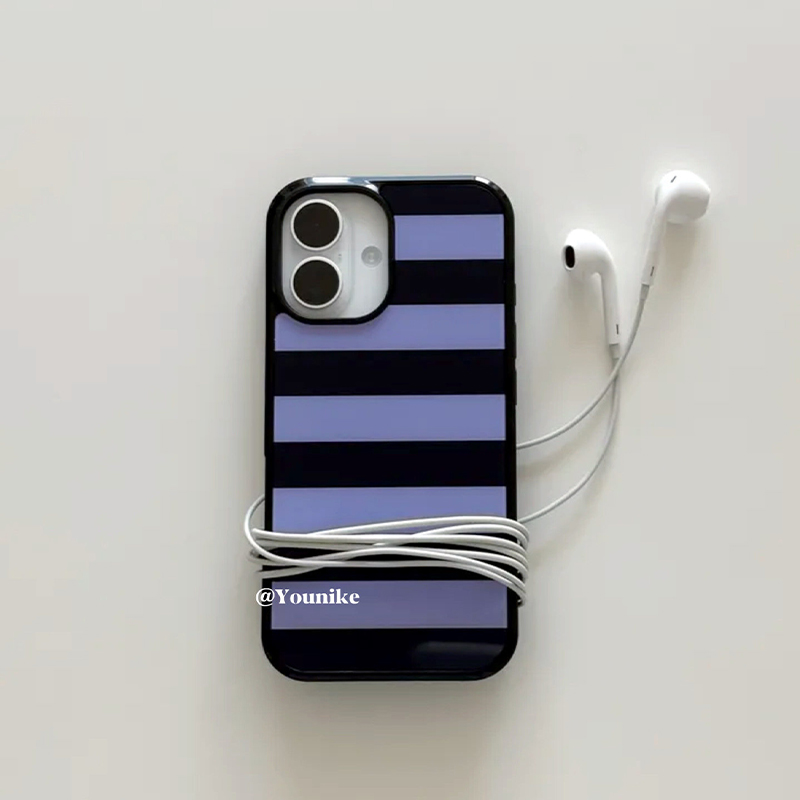 Korean Ins Purple and Black St - Phone Cases Korean ulasan dan harga