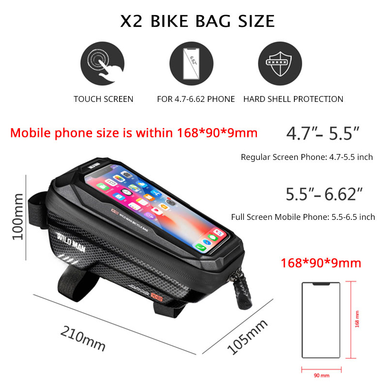 WILD MAN Bike Bag Front Cyclin - Phone Cases Youtube ulasan dan harga