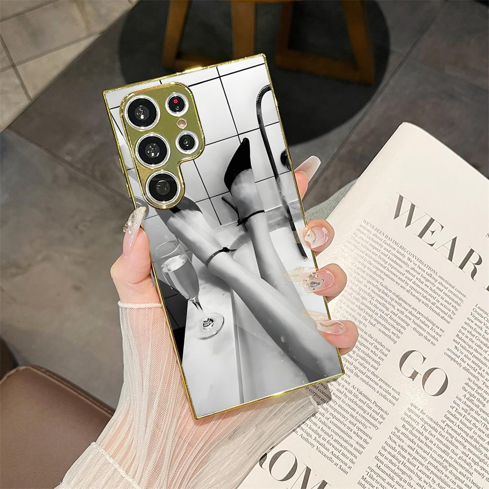 Black White Woman Bathroom Pho - Phone Cases Metal ulasan dan harga