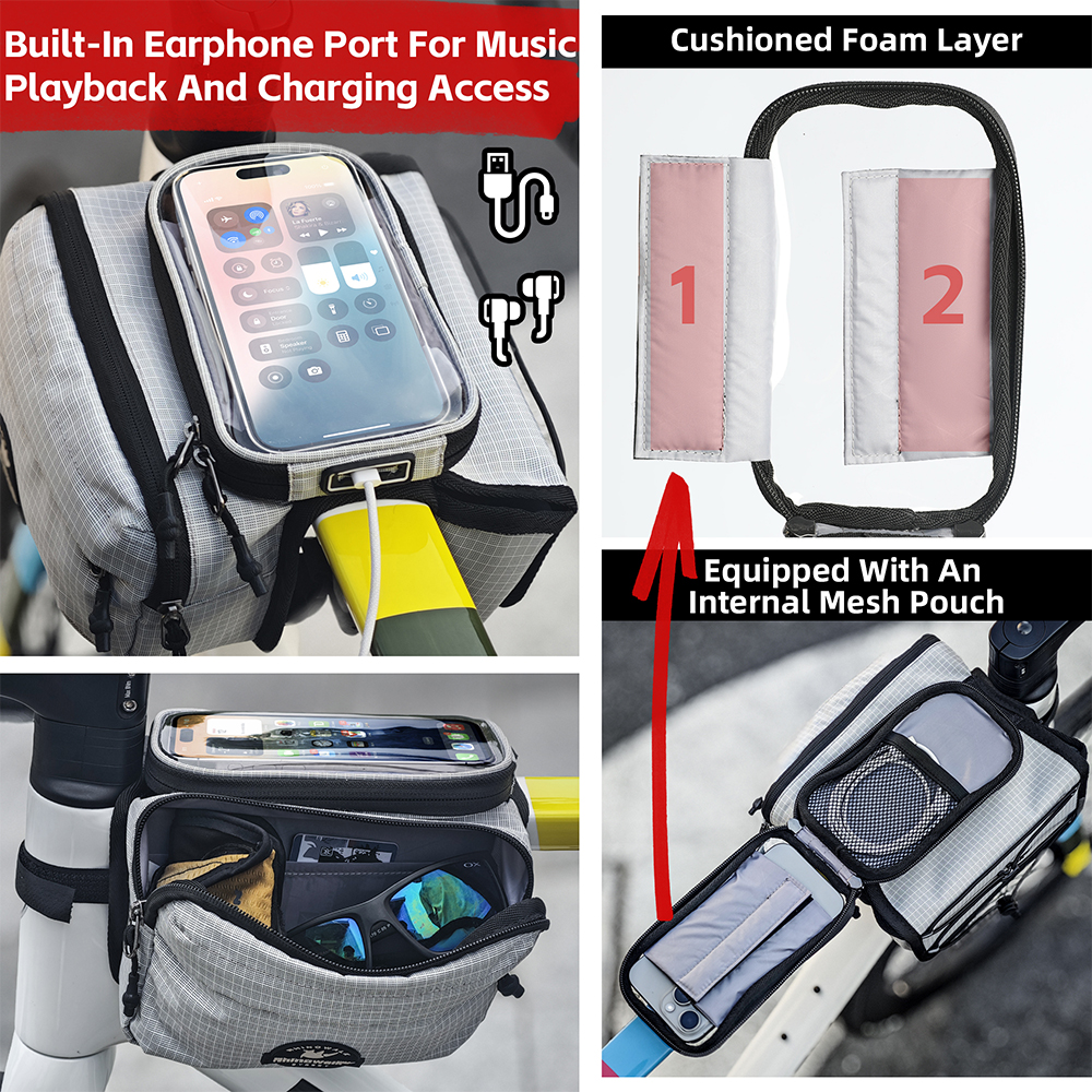 Rhinowalk Bike Top Tube Bag Ra - Phone Cases Youtube ulasan dan harga