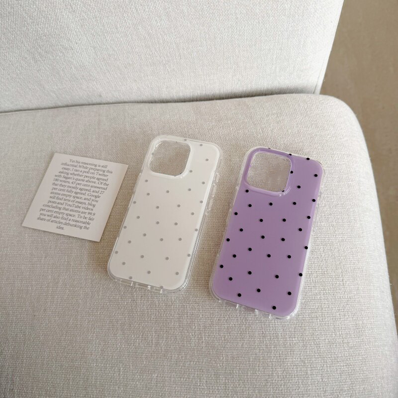 Korean White & Purple Polka Do - Phone Cases Korean ulasan dan harga