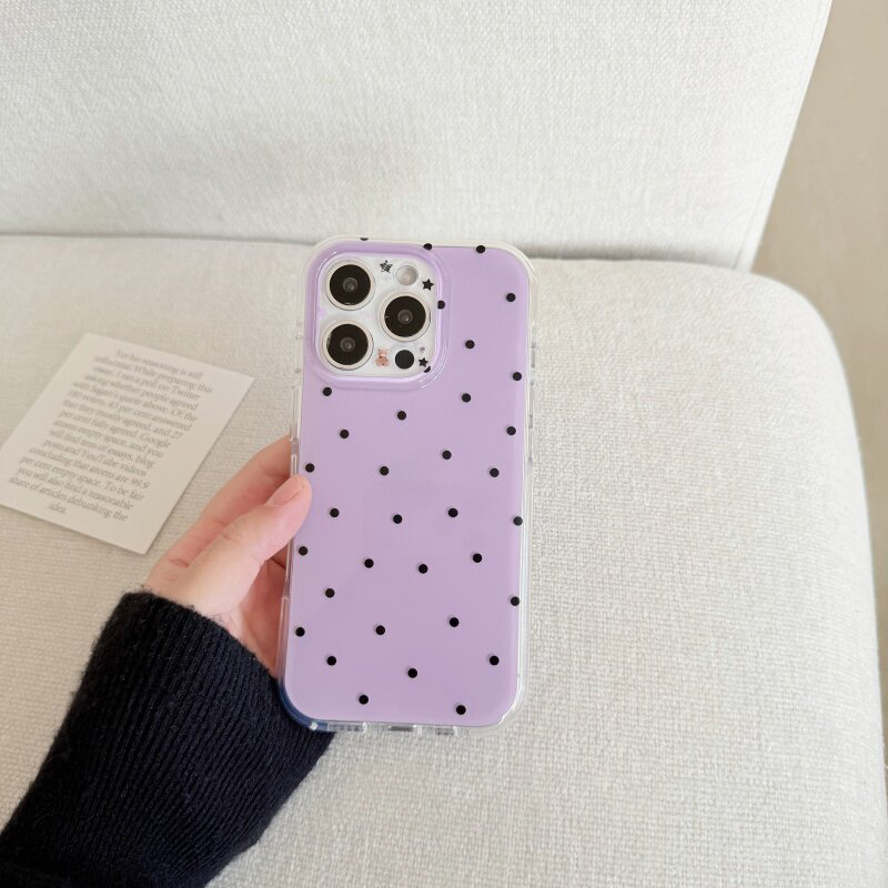 Korean White & Purple Polka Do - Phone Cases Korean ulasan dan harga
