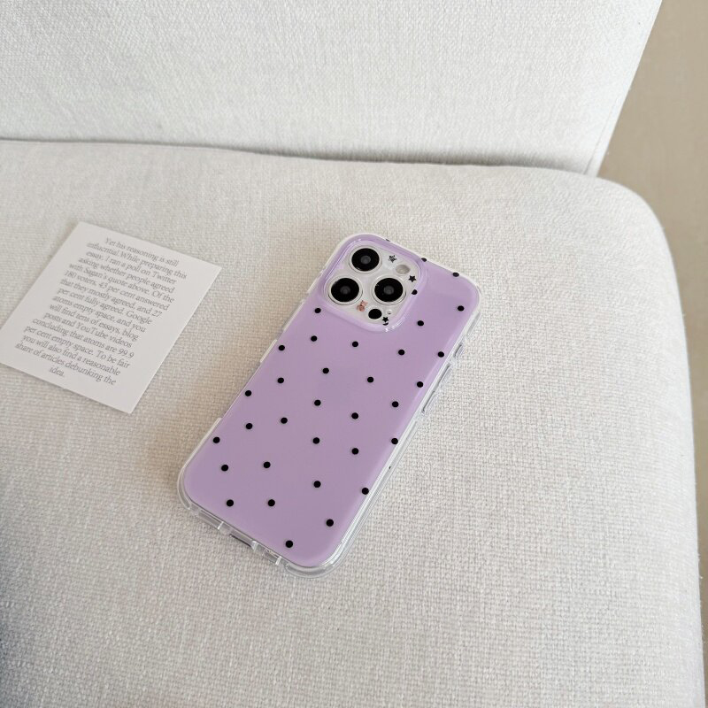 Korean White & Purple Polka Do - Phone Cases Korean ulasan dan harga
