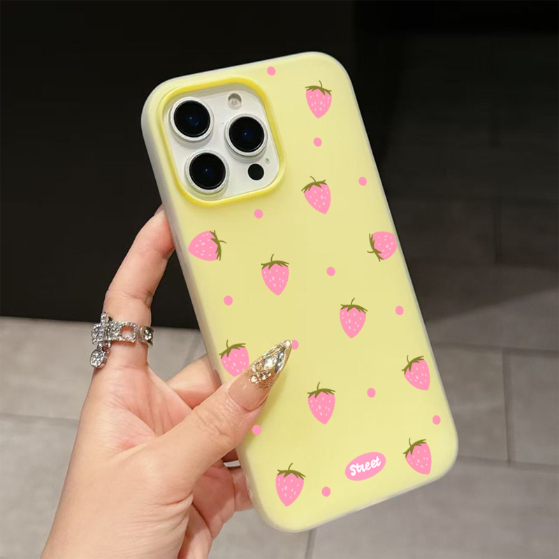 Sweet Pink Strawberry Pattern  - Phone Cases Iphone 16 Pro Max ulasan dan harga