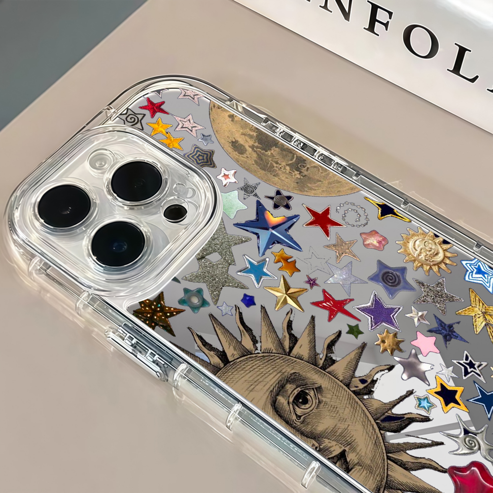 Celestial Gold Glitter Mirror  - Phone Cases Iphone 16 Pro Max ulasan dan harga