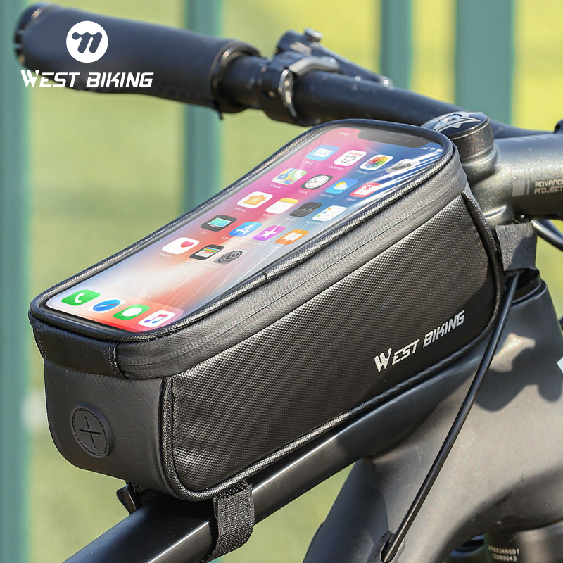 WEST BIKING Bicycle Frame Bag  - Phone Cases Youtube ulasan dan harga