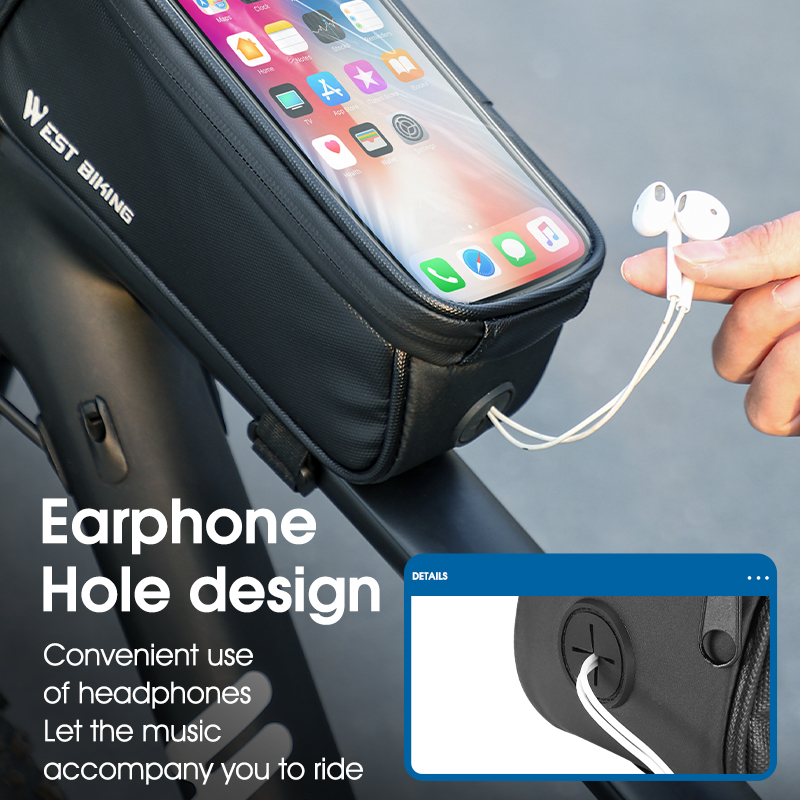 WEST BIKING Bicycle Frame Bag  - Phone Cases Youtube ulasan dan harga