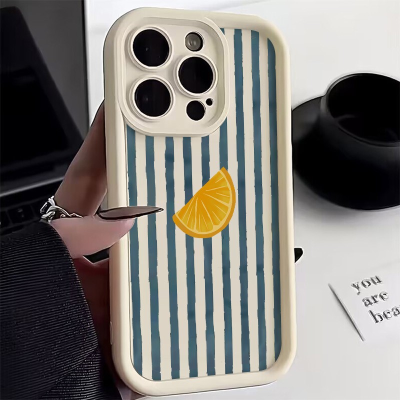 Striped Lemon Slice Pattern Ph - Phone Cases Iphone 16 Pro Max ulasan dan harga