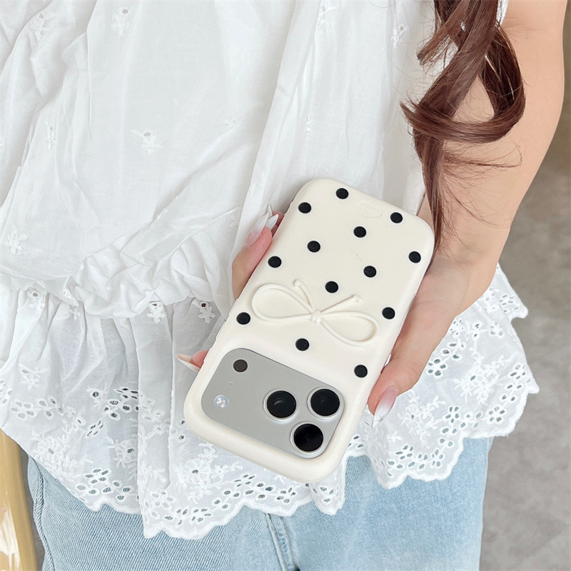 Korean 3D White Bowknot Black  - Phone Cases Korean ulasan dan harga