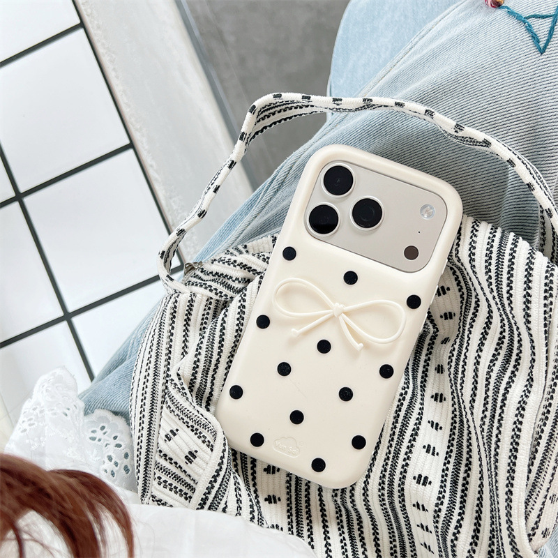 Korean 3D White Bowknot Black  - Phone Cases Korean ulasan dan harga