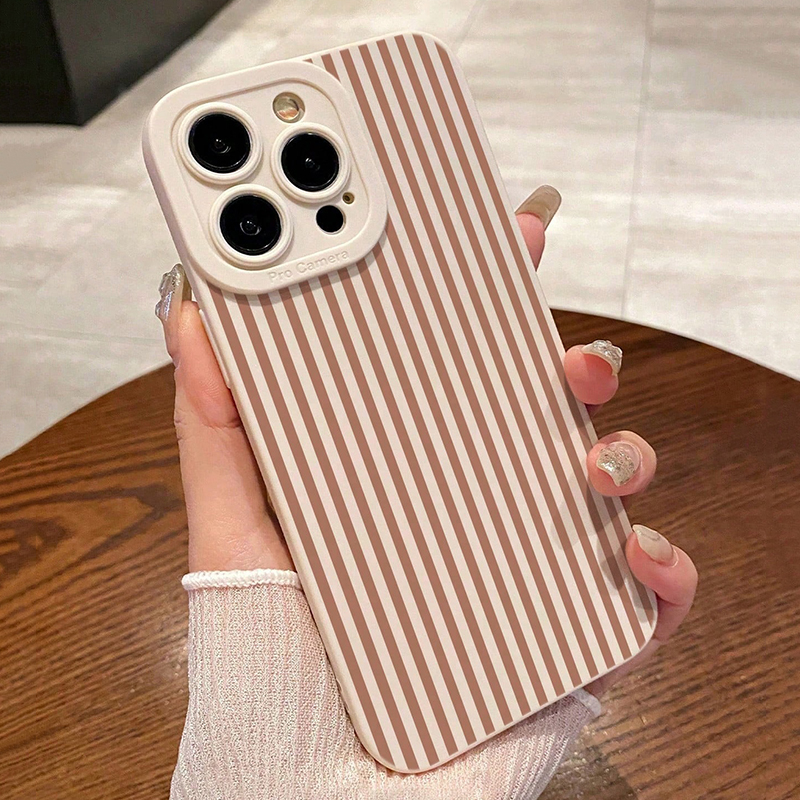 Pink Striped Painted Anti-Drop - Phone Cases Iphone 16 Pro Max ulasan dan harga