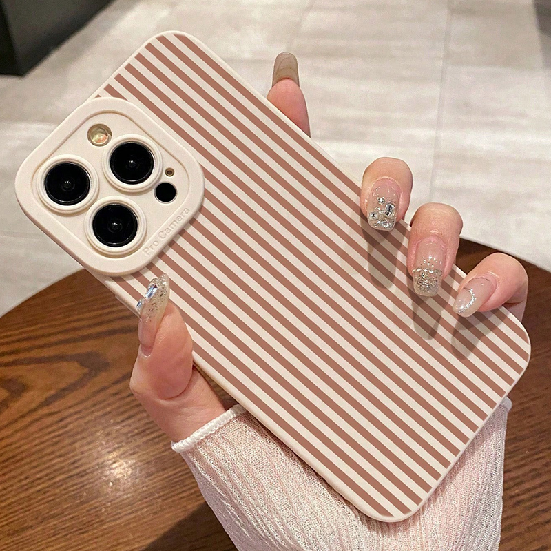 Pink Striped Painted Anti-Drop - Phone Cases Iphone 16 Pro Max ulasan dan harga