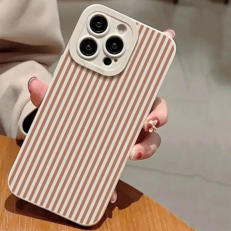 Pink Striped Painted Anti-Drop - Phone Cases Iphone 16 Pro Max ulasan dan harga